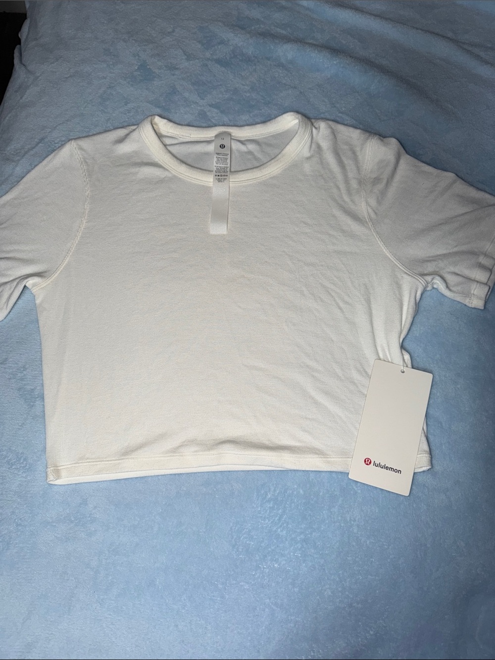 Lululemon White Cropped Tee